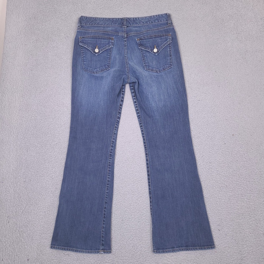 Gap Curvy Flare Jeans Womens 10 A Blue‎ Medium Wash Denim 31 Waist Flap Pockets